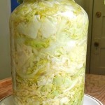 Sauerkraut is pickled cabbage. juice is pressed from it